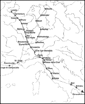 Mappa della Via Francigena